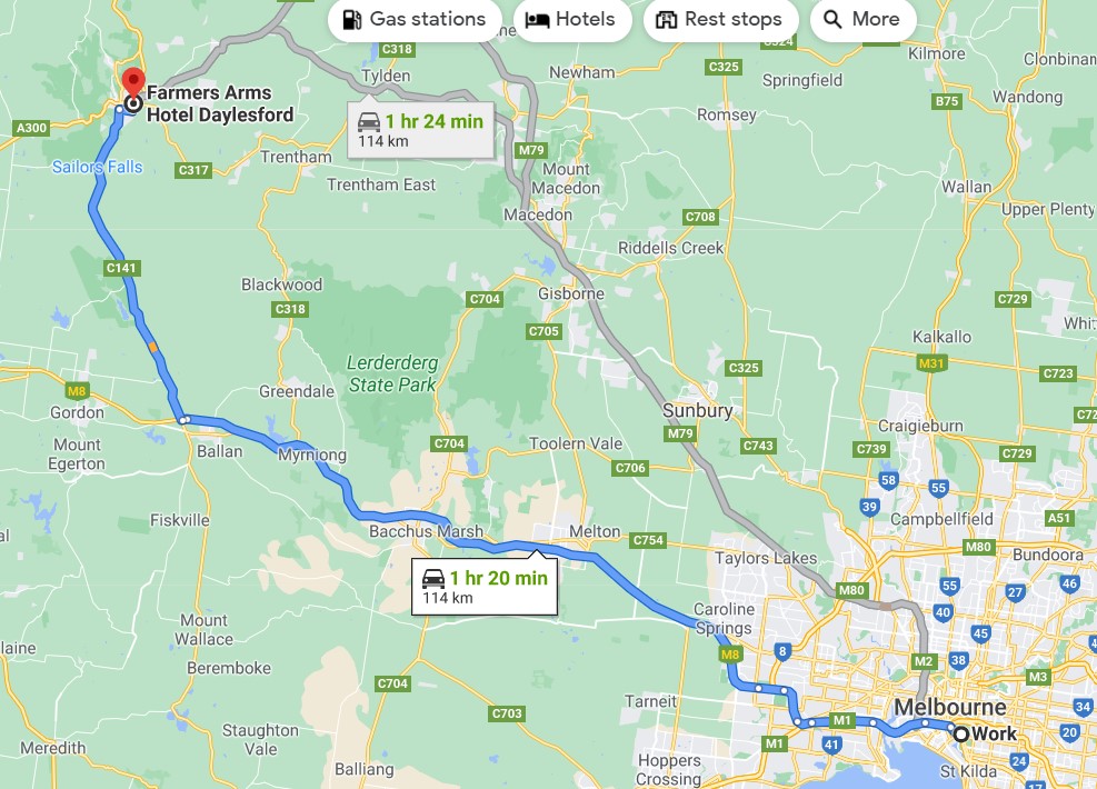 how to get to daylesford from melbourne by public transport